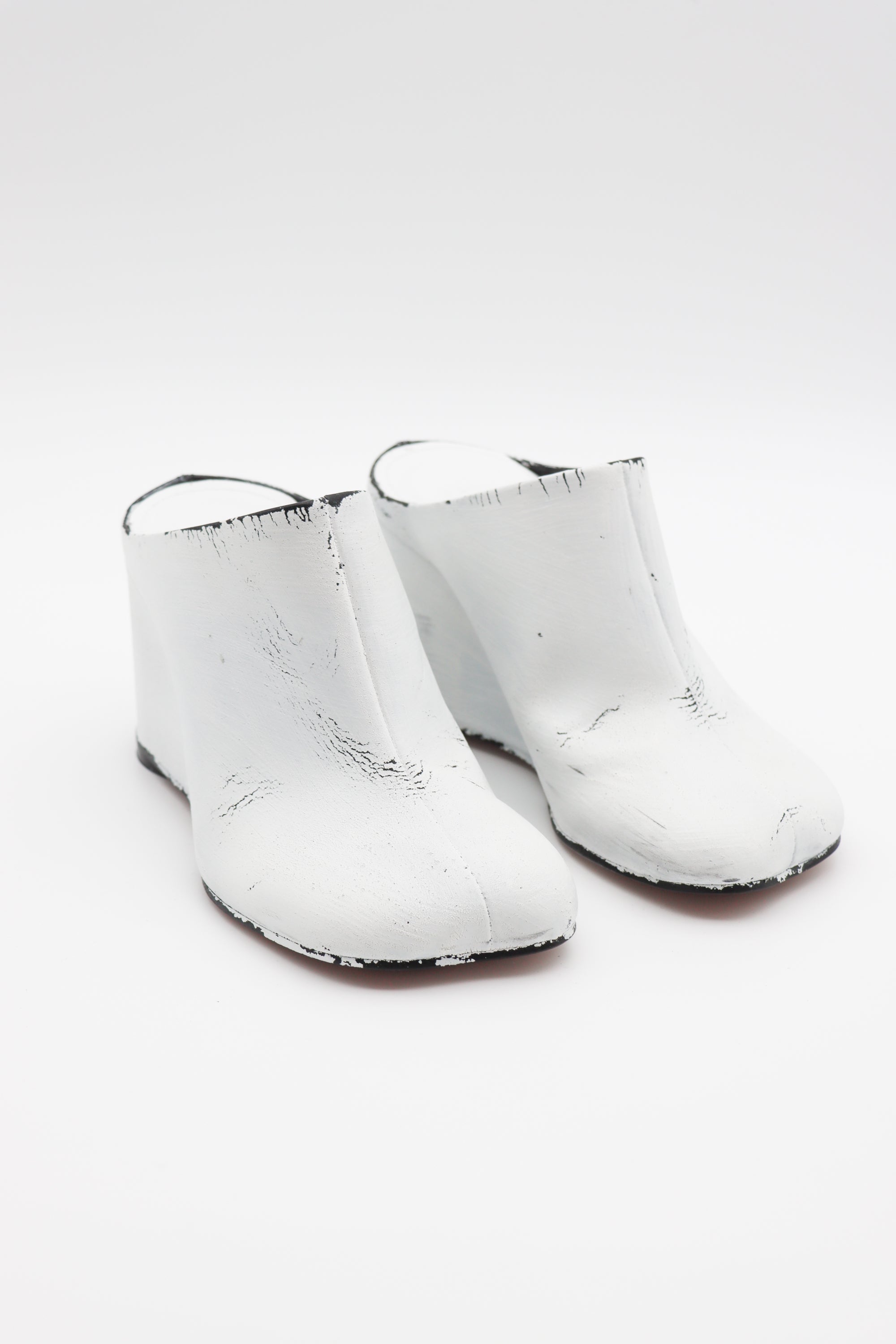 Heeled Slipper Wedge in White by MM6 Maison Margiela-Shoes-MM6-Idlewild