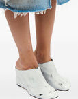 Heeled Slipper Wedge in White by MM6 Maison Margiela-MM6-Idlewild