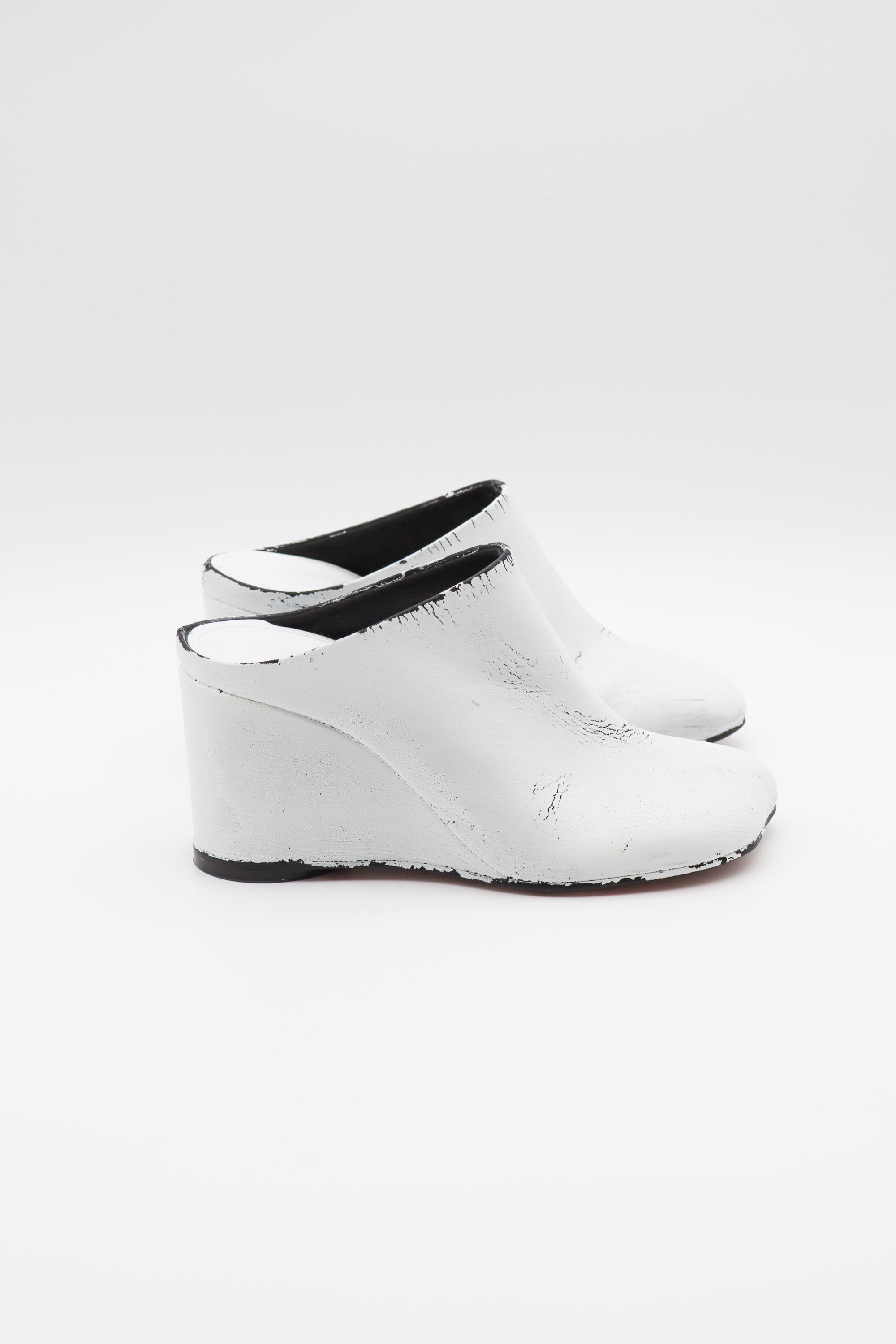 Heeled Slipper Wedge in White by MM6 Maison Margiela-Shoes-MM6-Idlewild