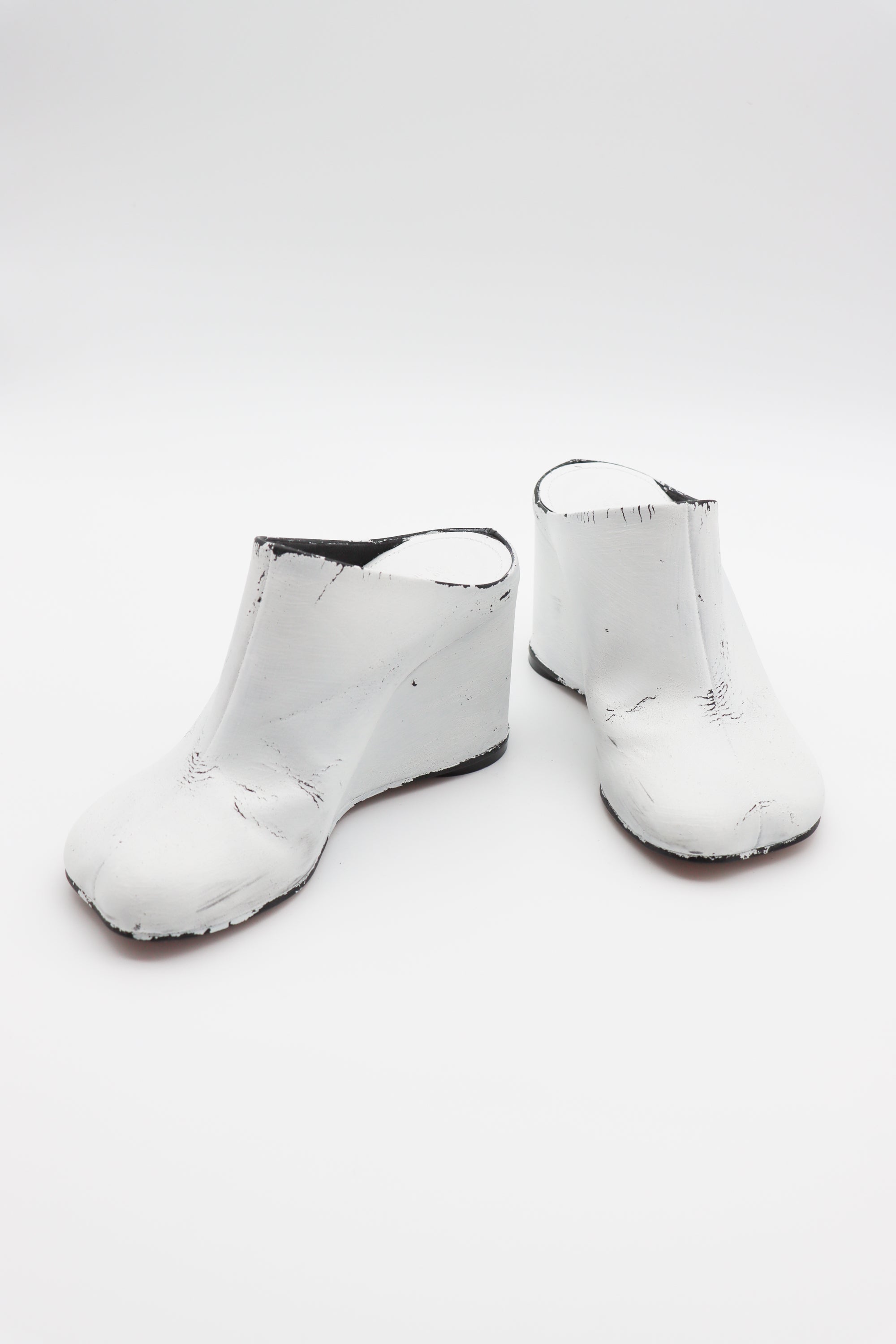 Heeled Slipper Wedge in White by MM6 Maison Margiela-Shoes-MM6-Idlewild