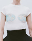 Hemispheres Map Printed Tee in White by A.W.A.K.E. Mode-A.W.A.K.E. Mode-Idlewild-Cincinnati