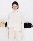 High Neck Flare Sweater in Natural by Serien°umerica-Serien°umerica-Idlewild