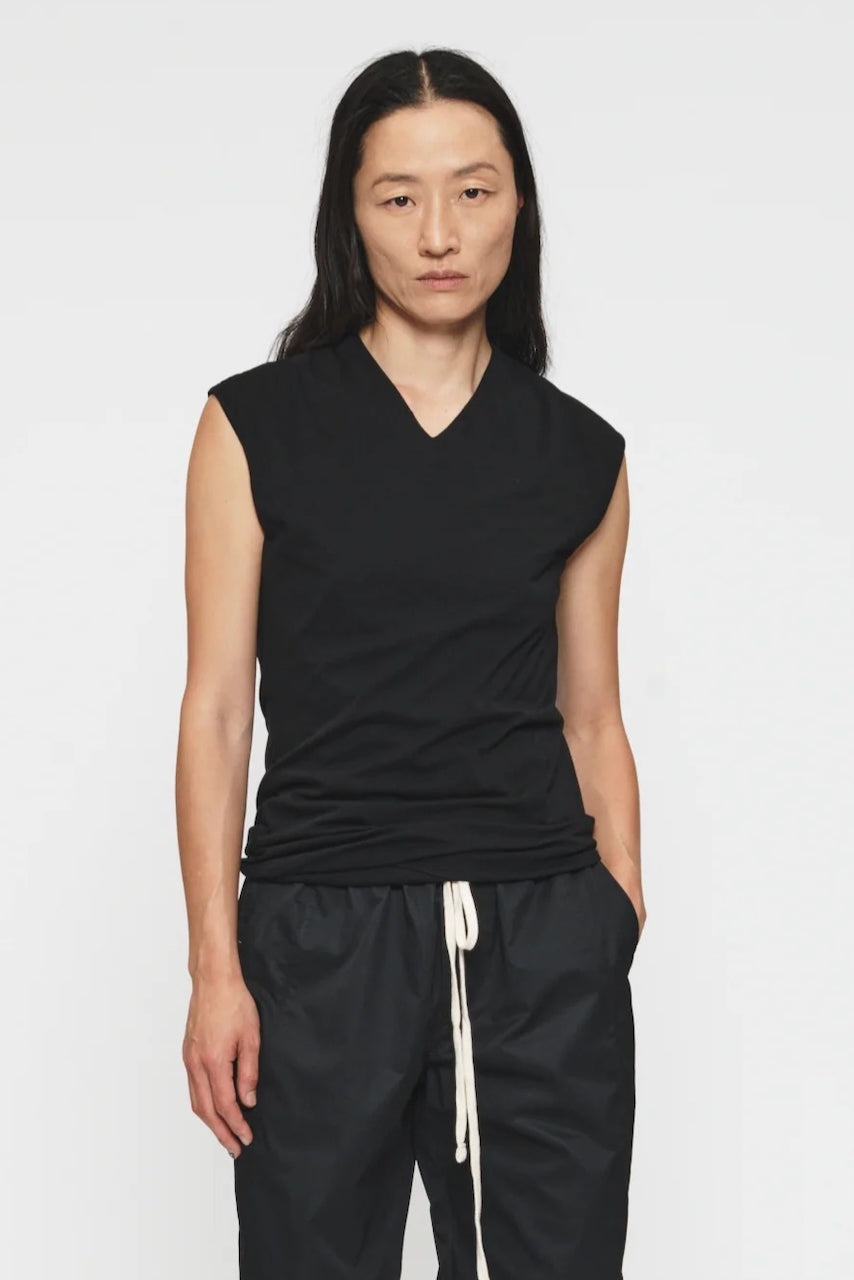 High V Neck in Black by 6397-Tops-6397-Idlewild