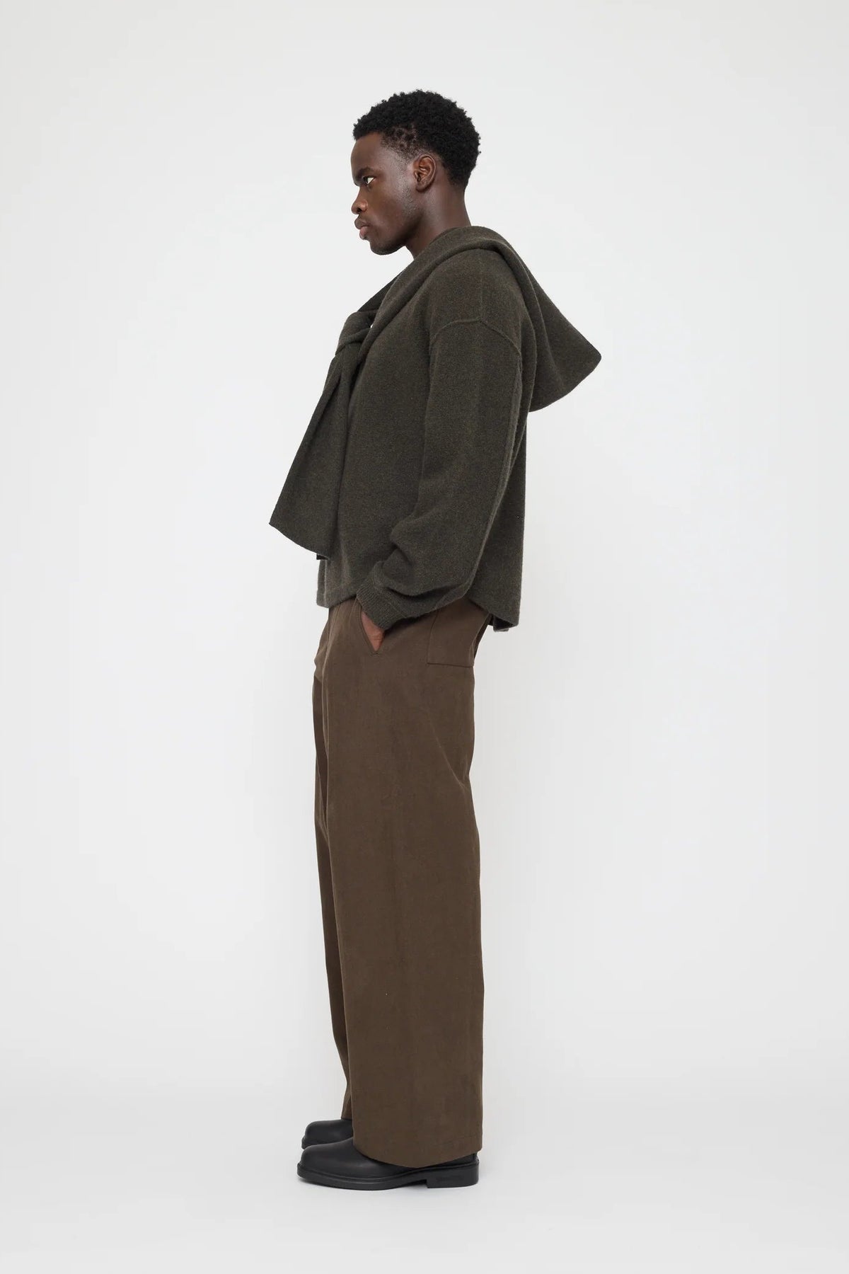 Hooded Scarf in Olive Brown by 7115 by Szeki-7115 by Szeki-Idlewild-Cincinnati