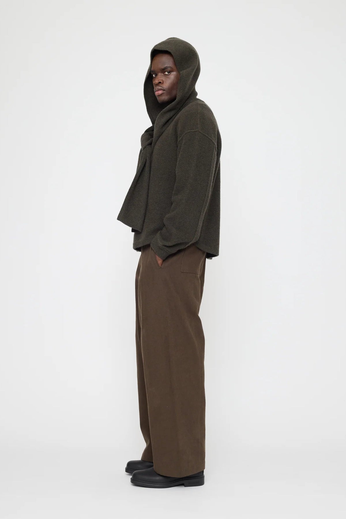 Hooded Scarf in Olive Brown by 7115 by Szeki-7115 by Szeki-Idlewild-Cincinnati