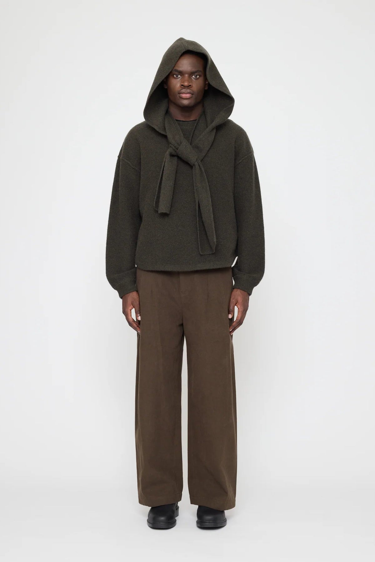 Hooded Scarf in Olive Brown by 7115 by Szeki-7115 by Szeki-Idlewild-Cincinnati