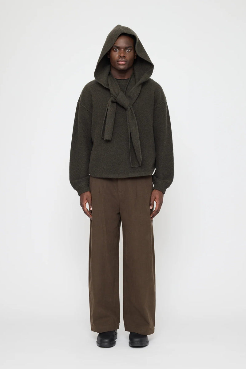 Hooded Scarf in Olive Brown by 7115 by Szeki