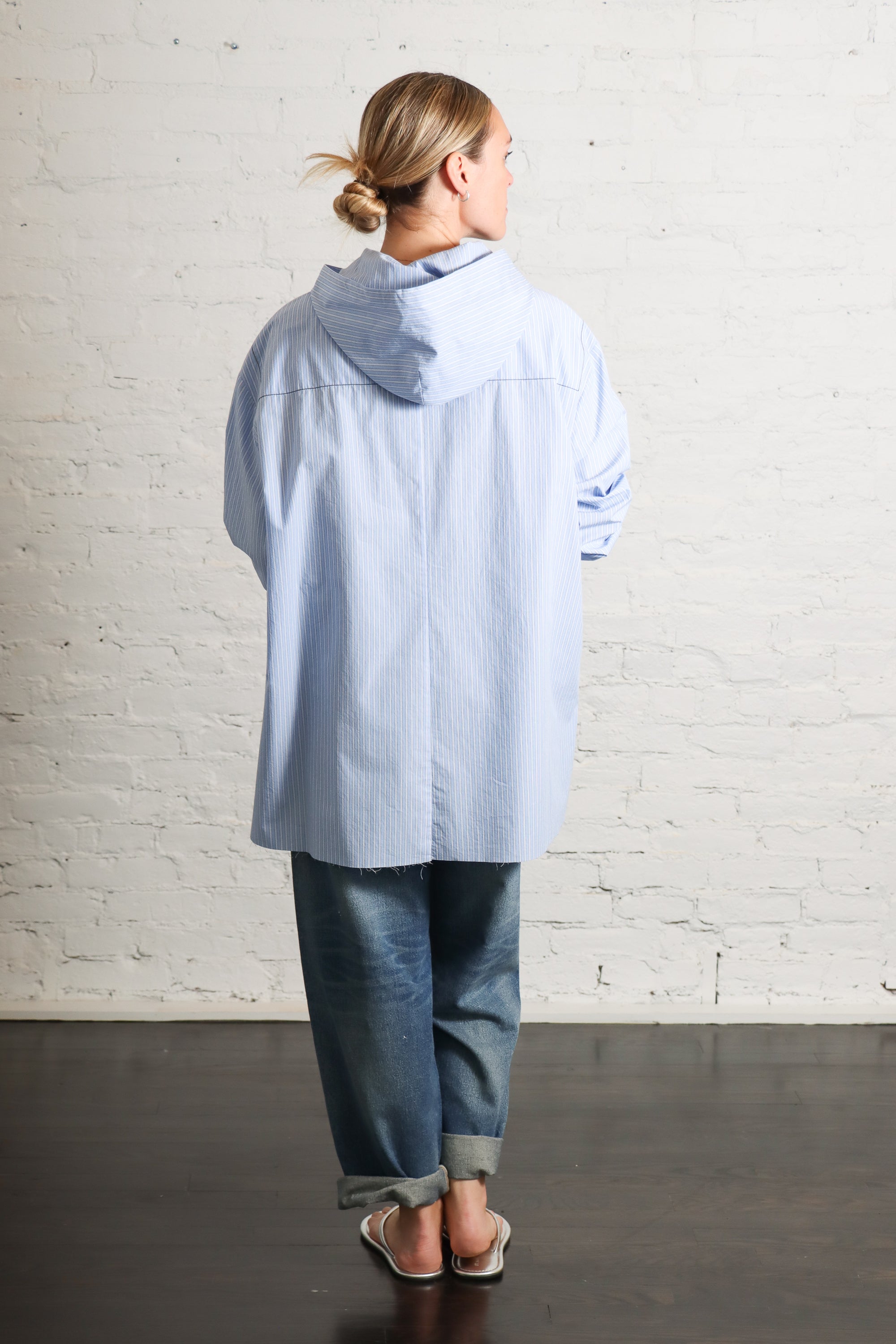Hooded Shirt in Blue Stripe by 6397-6397-Idlewild-Cincinnati