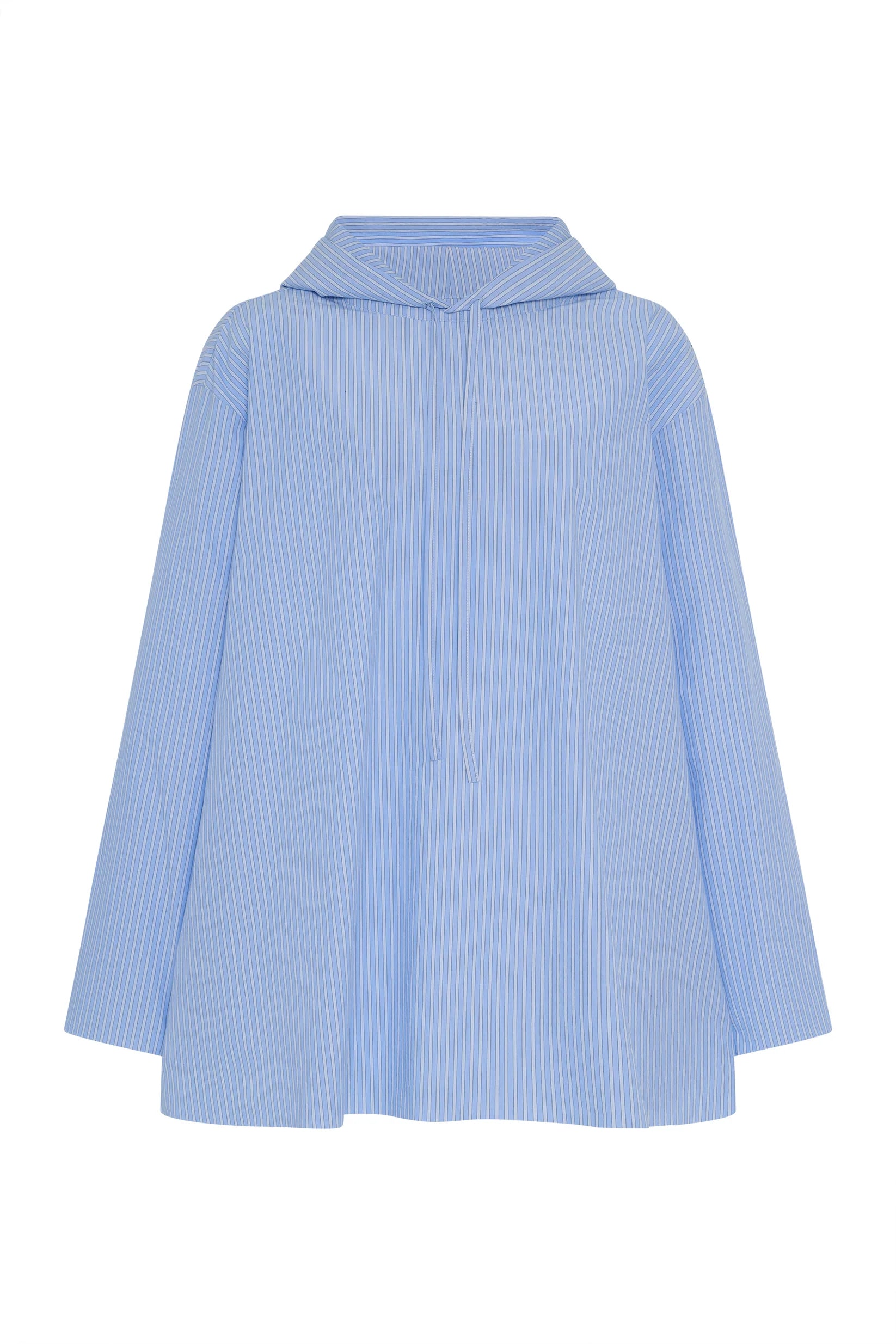 Hooded Shirt in Blue Stripe by 6397