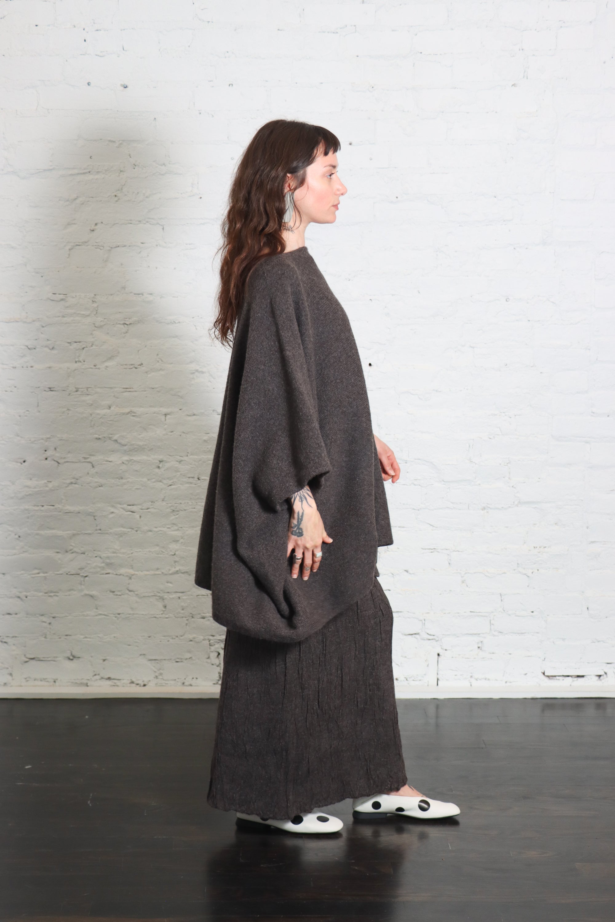 Horizontal Poncho in Blackened by Lauren Manoogian-Tops-Lauren Manoogian-Idlewild