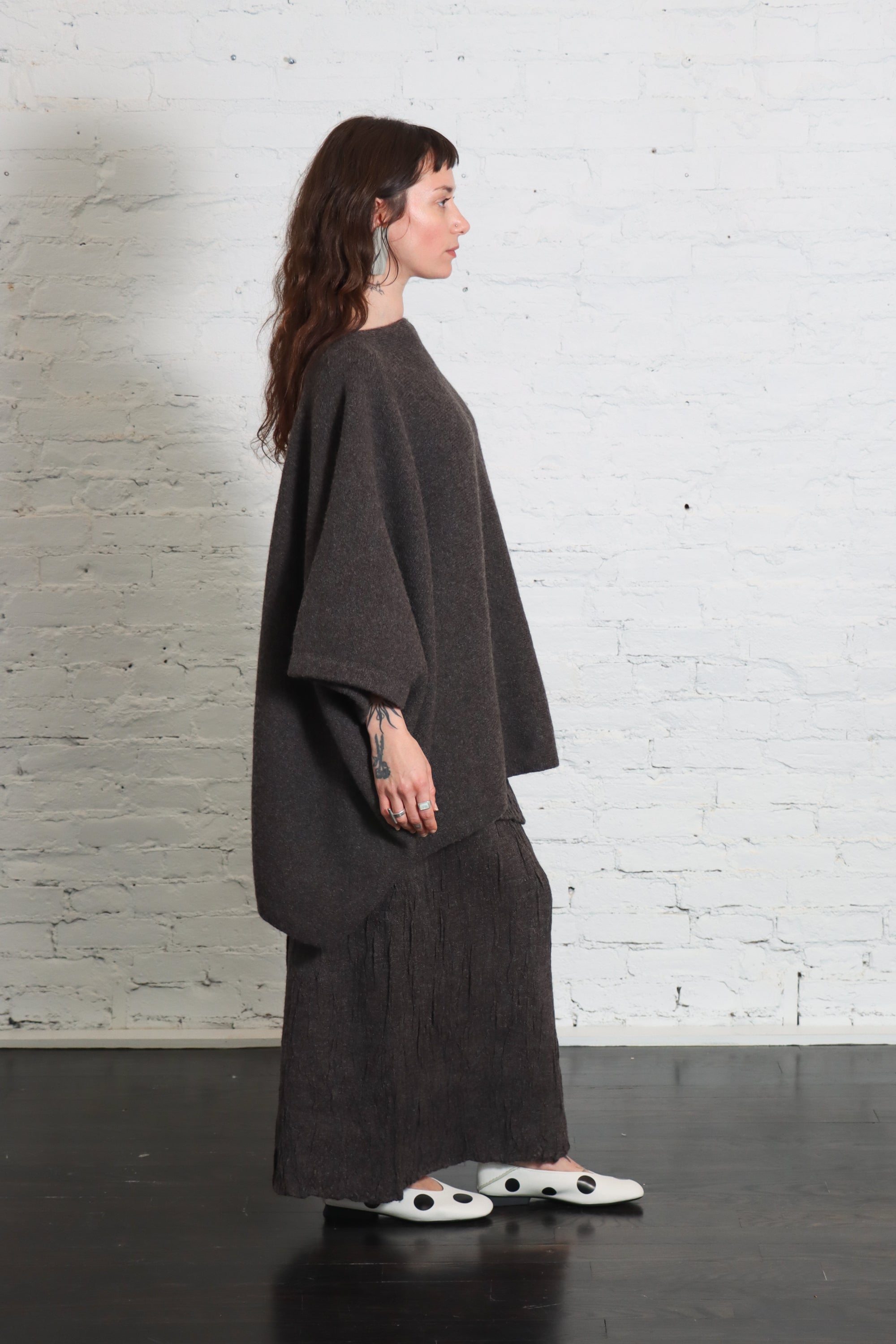 Horizontal Poncho in Blackened by Lauren Manoogian-Tops-Lauren Manoogian-Idlewild