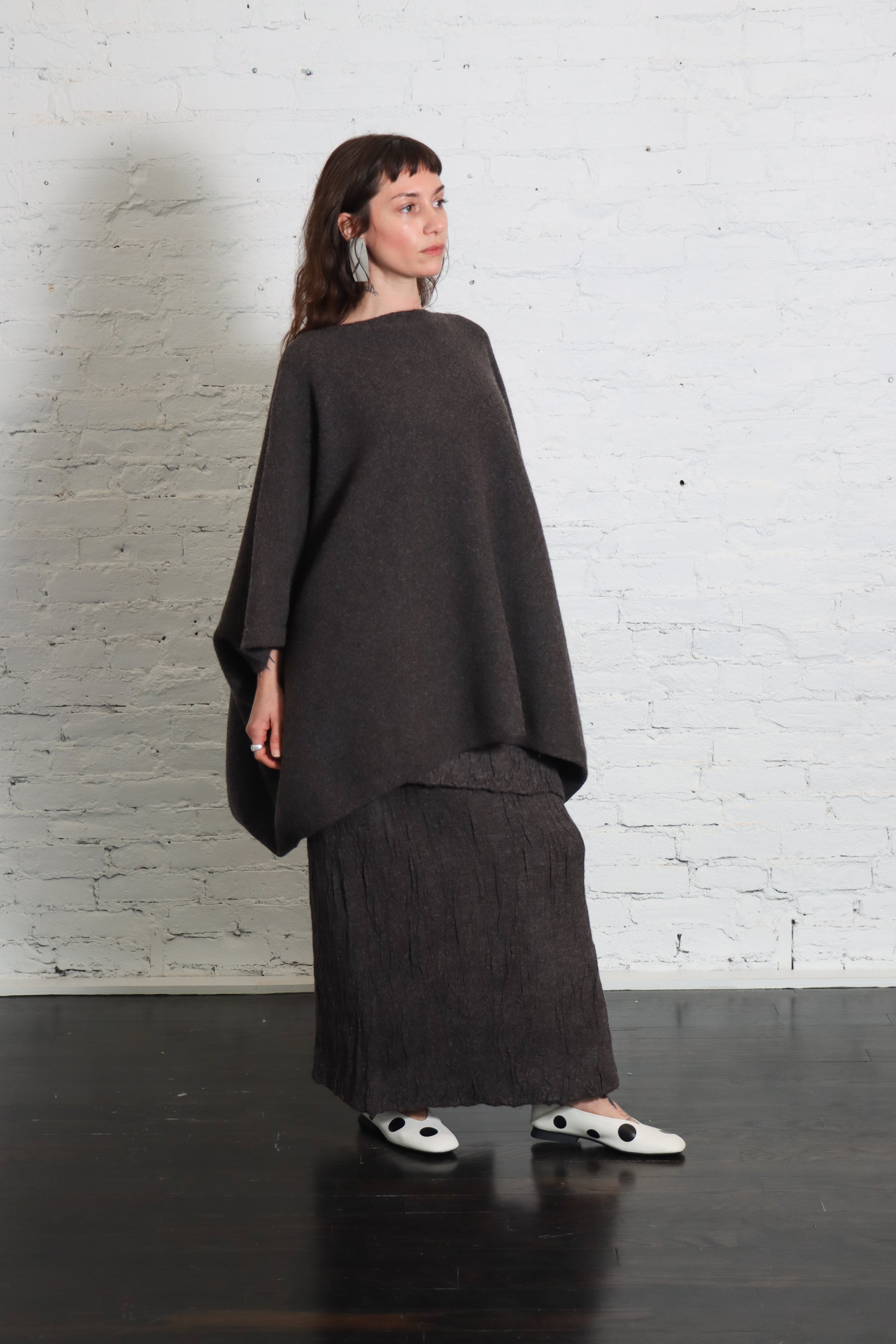 Horizontal Poncho in Blackened by Lauren Manoogian-Tops-Lauren Manoogian-Idlewild