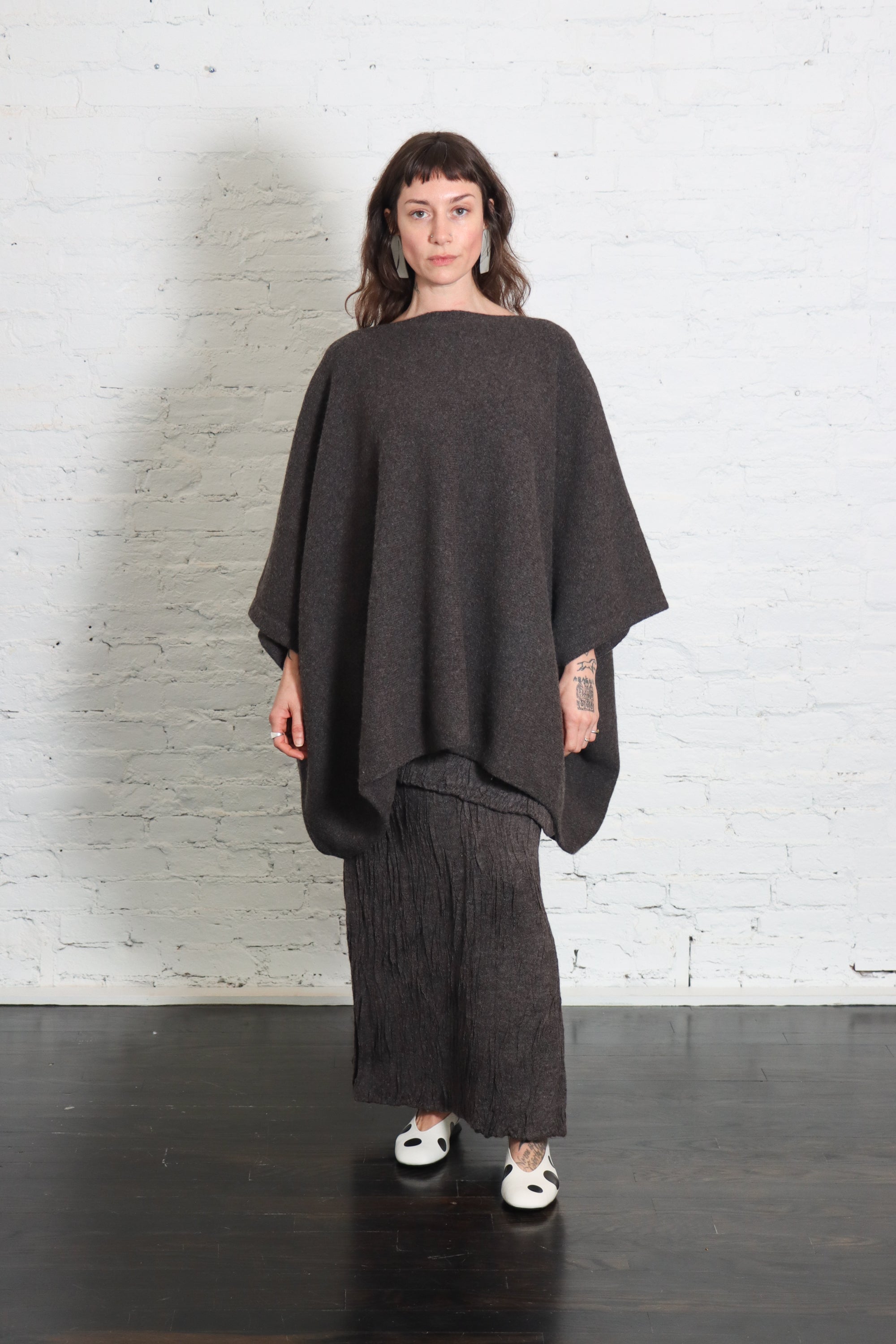 Horizontal Poncho in Blackened by Lauren Manoogian-Tops-Lauren Manoogian-Idlewild