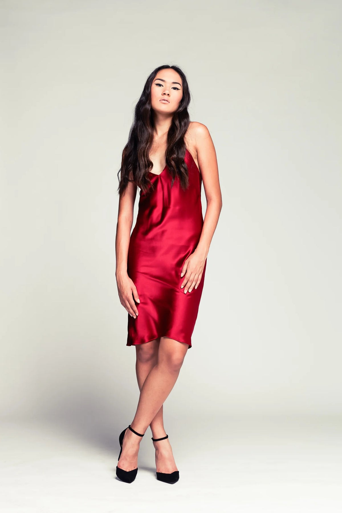 Silk Slip Dress in Red by Calle Evans Trunkshow - Idlewild