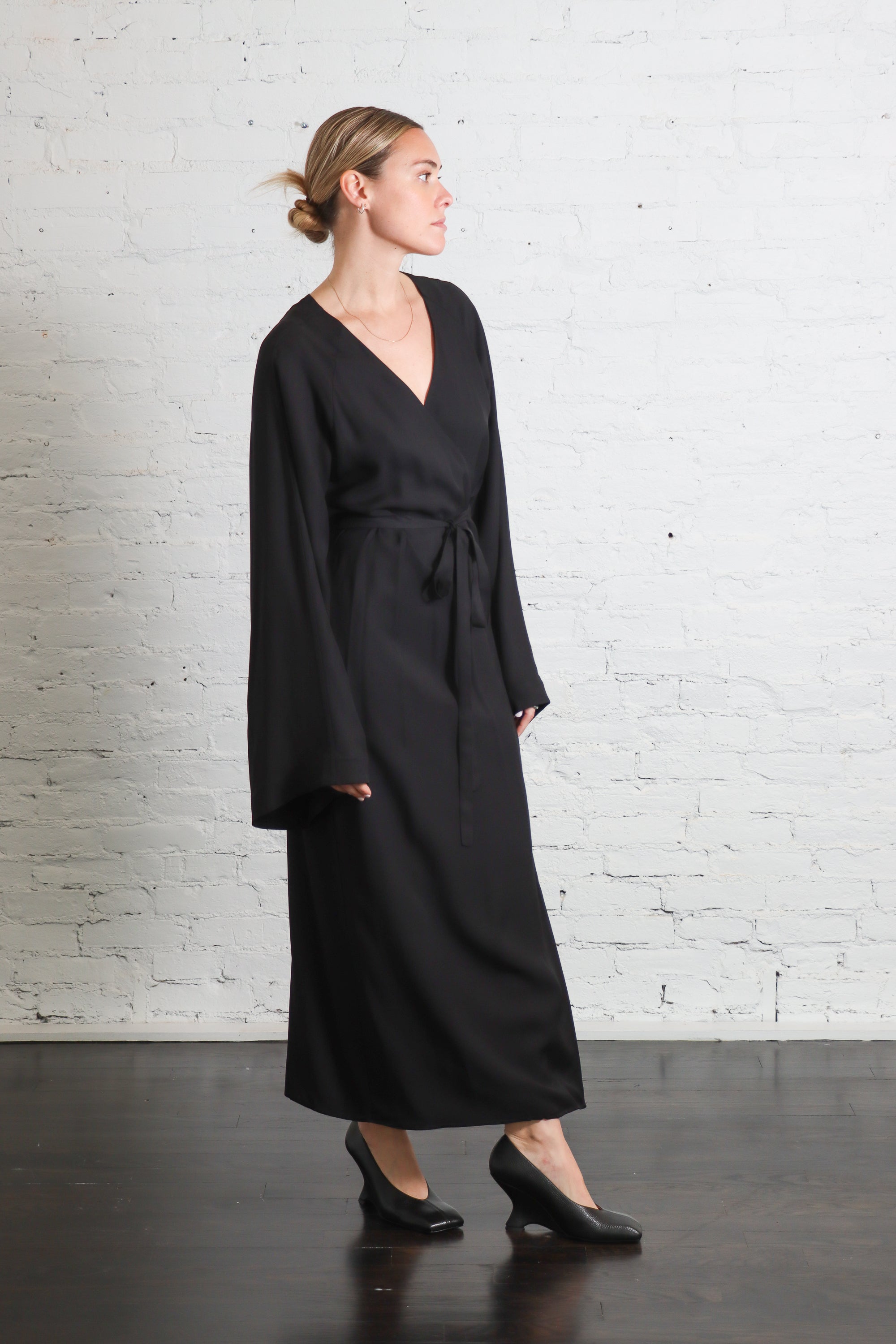 Icaria Wrap Dress in Black by Rodebjer-Rodebjer-Idlewild