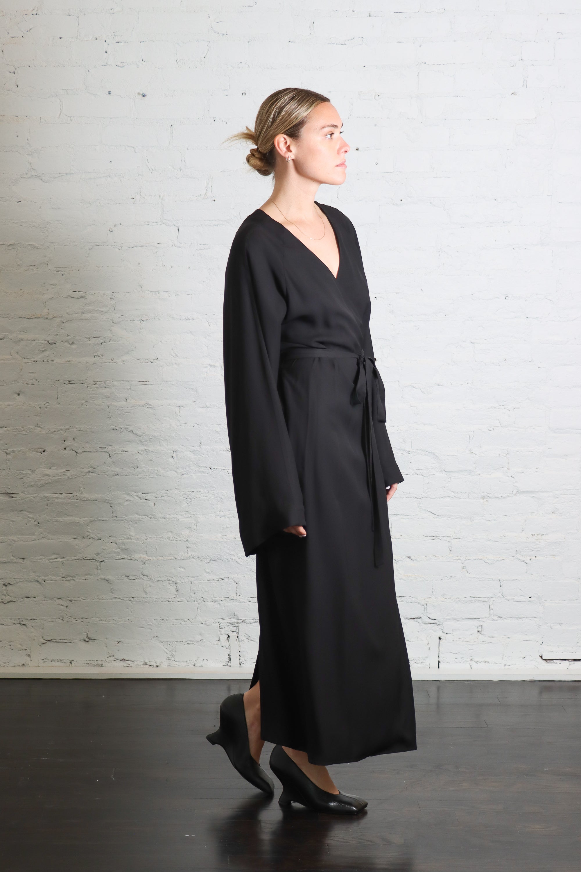 Icaria Wrap Dress in Black by Rodebjer – Idlewild