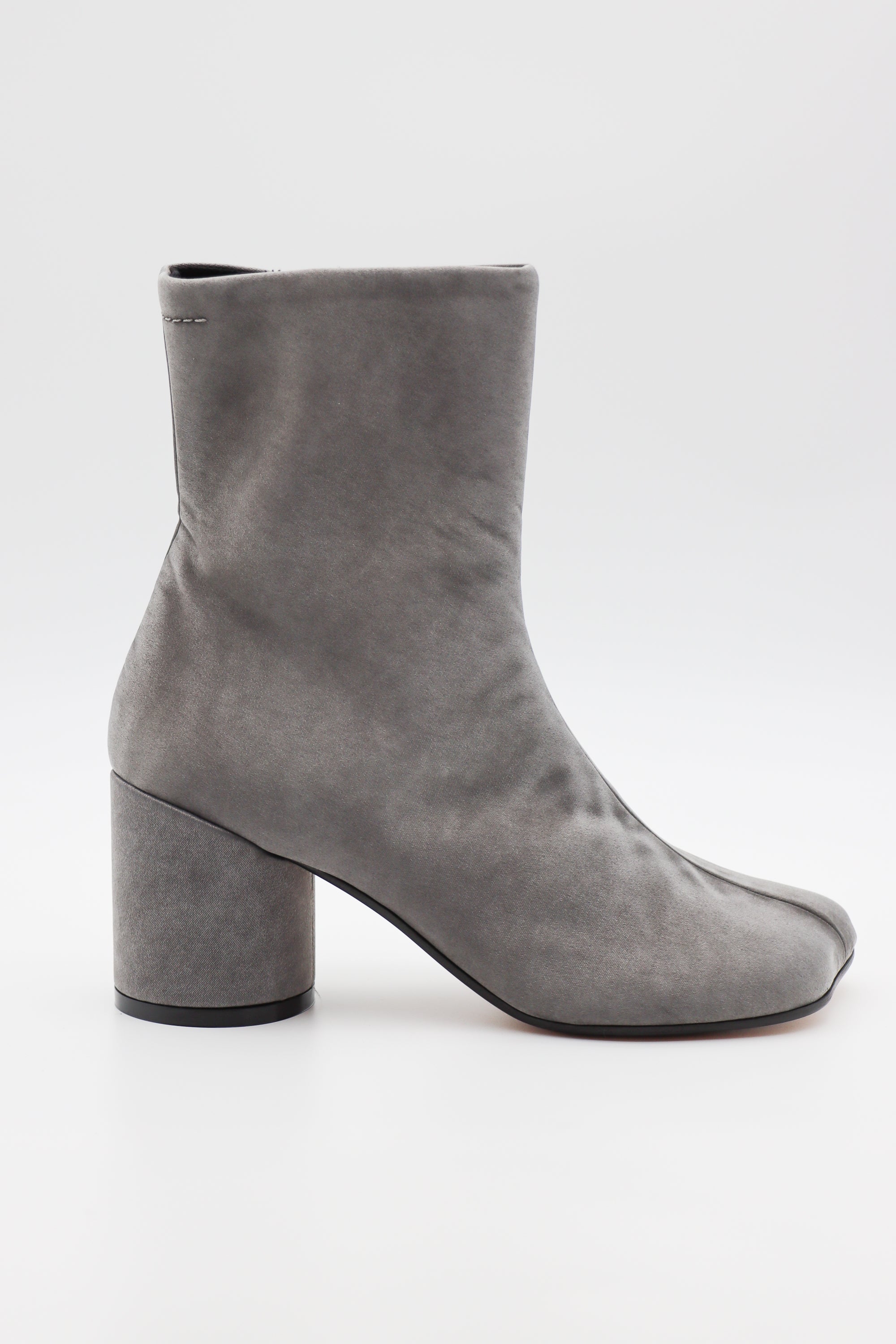 Satin Anatomic Ankle Boot in Grey by MM6 Maison Margiela