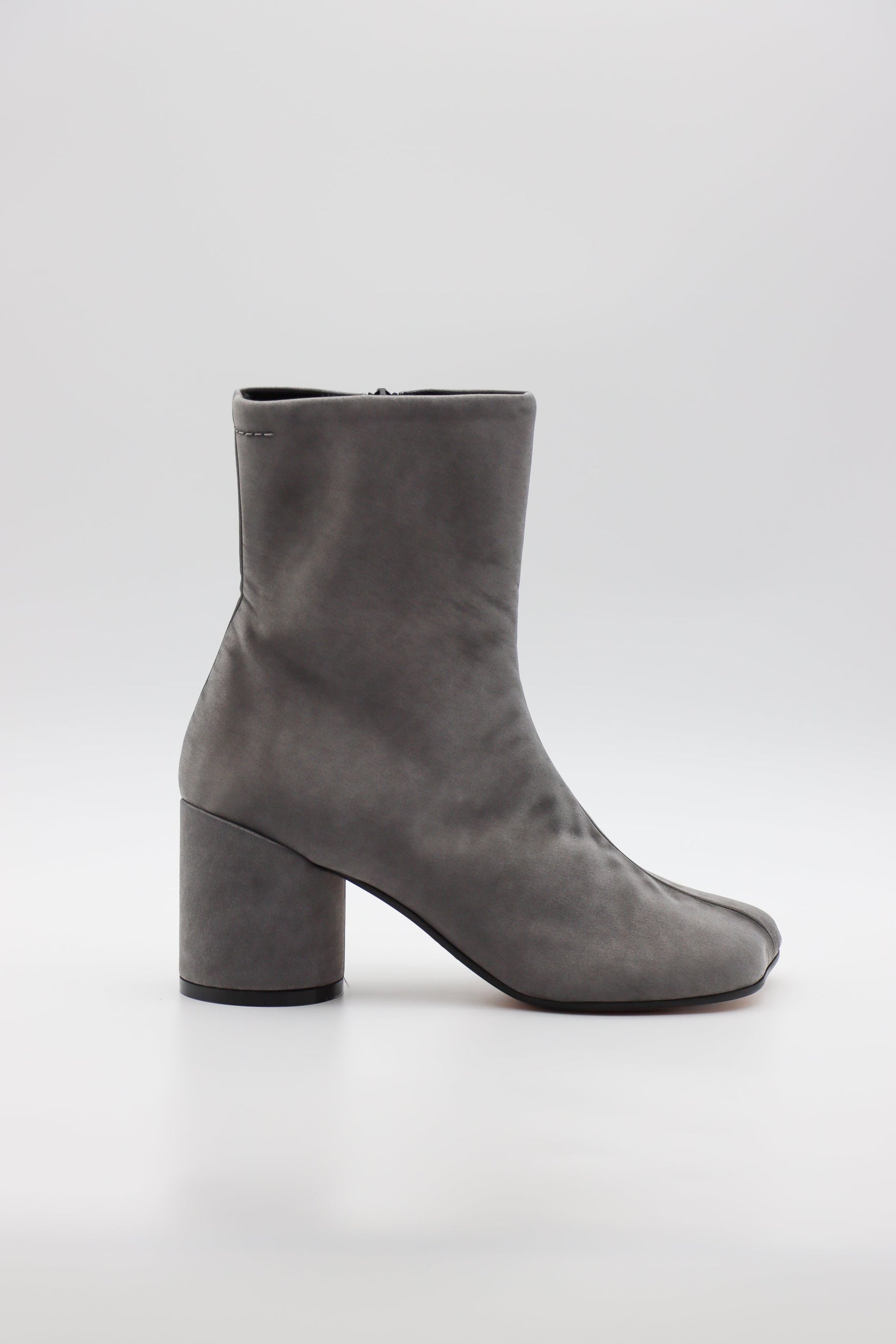 Satin Anatomic Ankle Boot in Grey by MM6 Maison Margiela