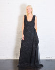 Tank Top Maxi Dress with Side Panel Detail in Black by A.W.A.K.E. Mode