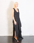 Tank Top Maxi Dress with Side Panel Detail in Black by A.W.A.K.E. Mode