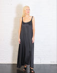 Sateen Slip Dress in Black by Planet