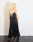 Sateen Slip Dress in Black by Planet