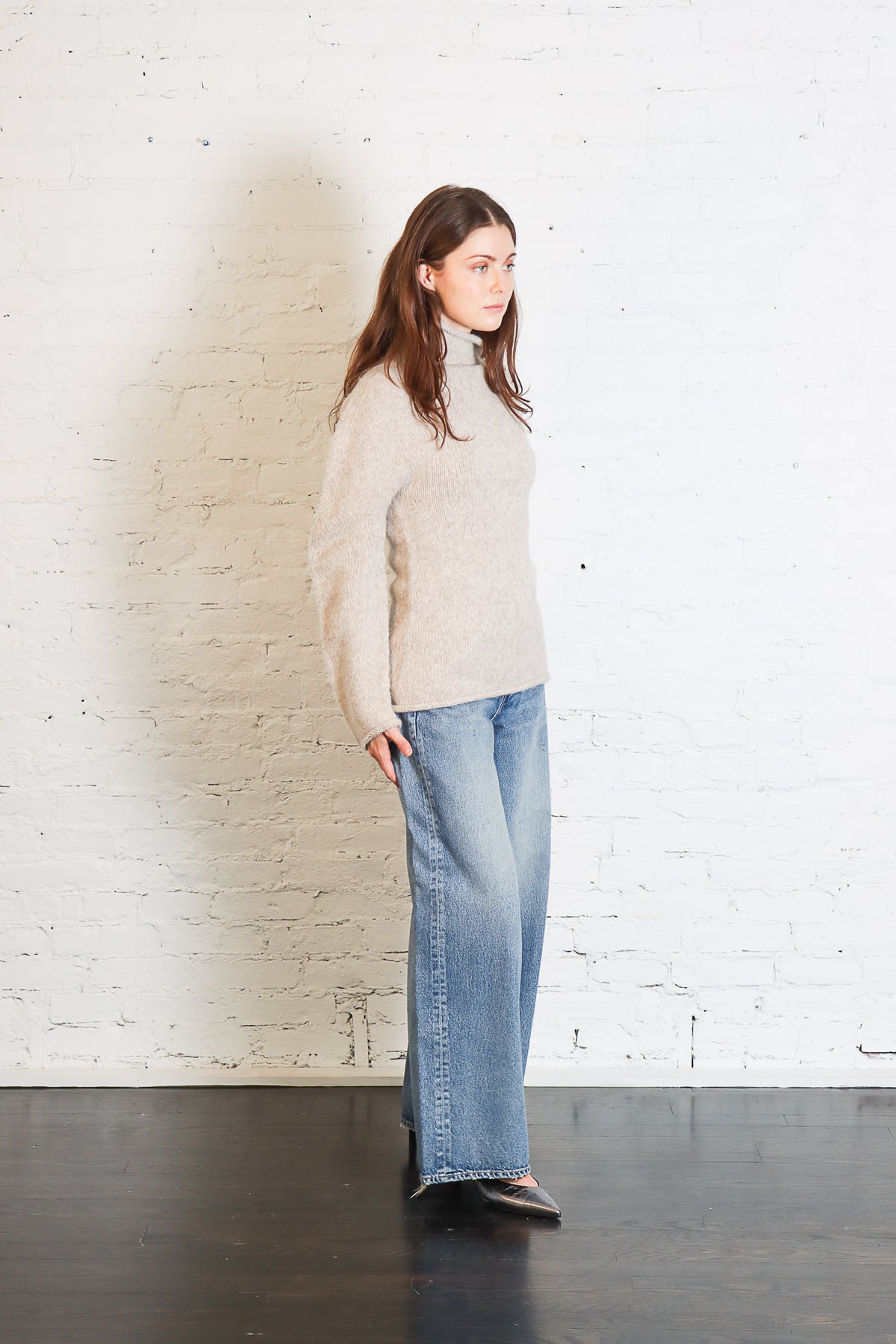 Bottle Turtleneck in Pebble by Lauren Manoogian