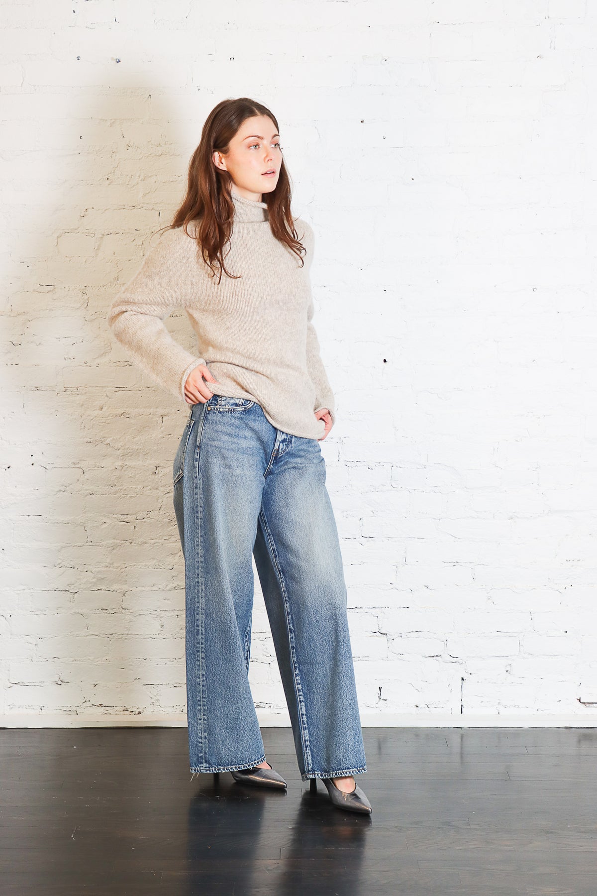 Bottle Turtleneck in Pebble by Lauren Manoogian