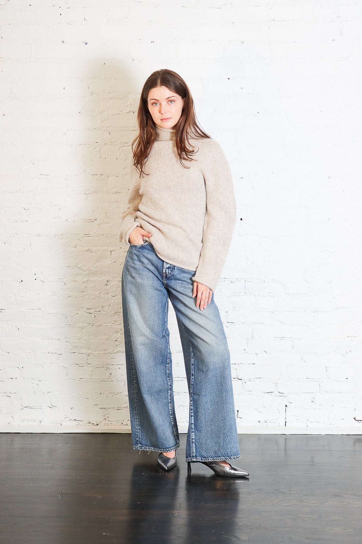 Bottle Turtleneck in Pebble by Lauren Manoogian