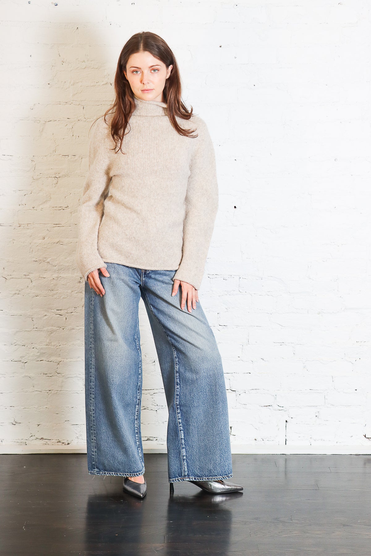 Bottle Turtleneck in Pebble by Lauren Manoogian