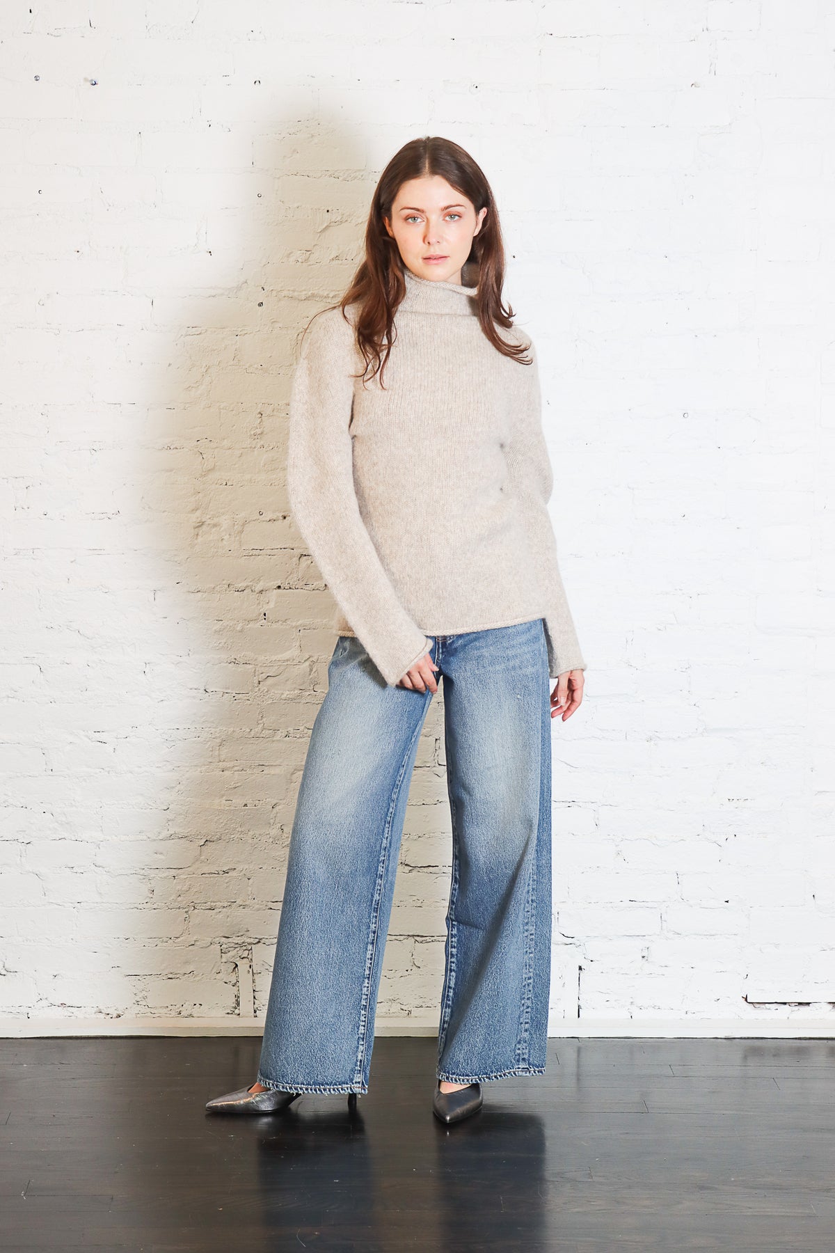 Bottle Turtleneck in Pebble by Lauren Manoogian