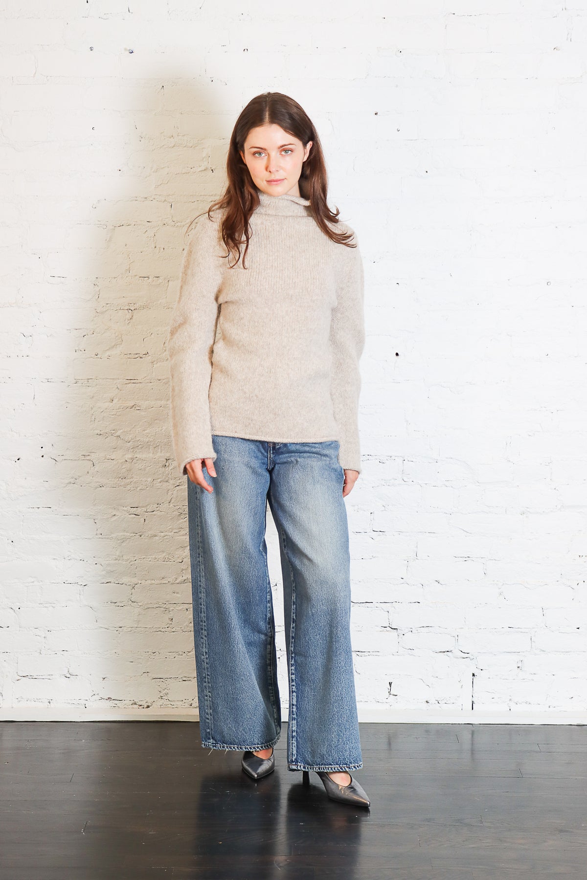 Bottle Turtleneck in Pebble by Lauren Manoogian