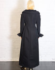 Double-Breasted Fitted Off-Shoulder Jacket Dress in Black by A.W.A.K.E. Mode