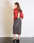 Suede Skirt in Slate by Lauren Manoogian