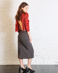 Suede Skirt in Slate by Lauren Manoogian