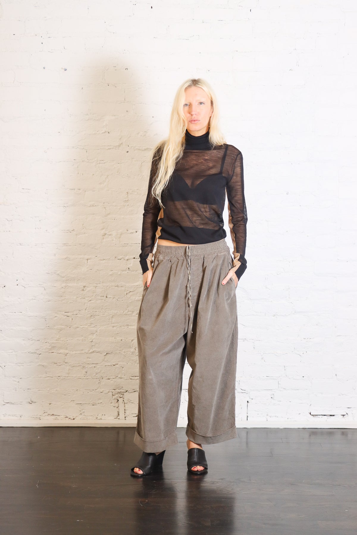 Front Back Pullover Turtleneck in Black &amp; Camel by MM6 Maison Margiela - Idlewild