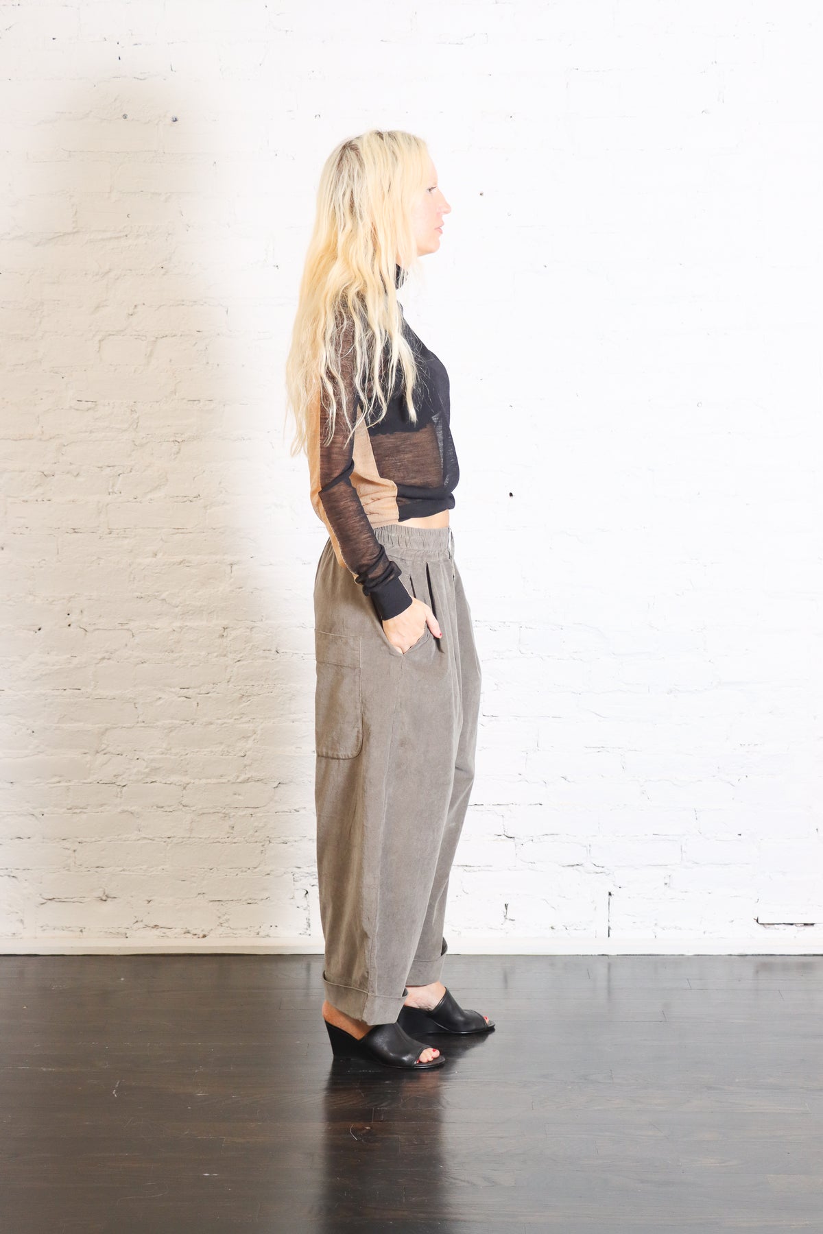 Front Back Pullover Turtleneck in Black &amp; Camel by MM6 Maison Margiela - Idlewild