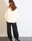 Double Knit Taper Pants in Black by Lauren Manoogian