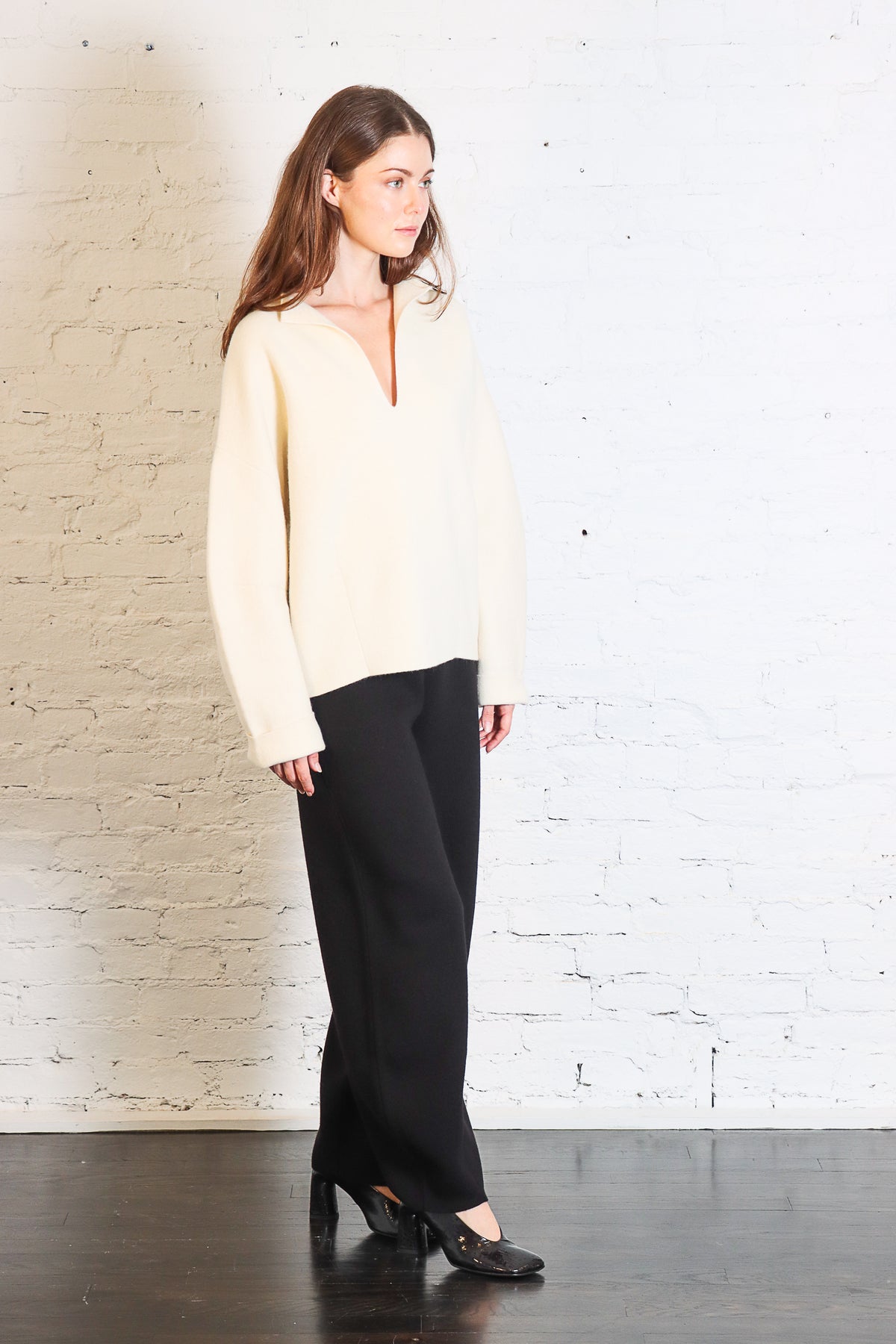 Double Knit Taper Pants in Black by Lauren Manoogian