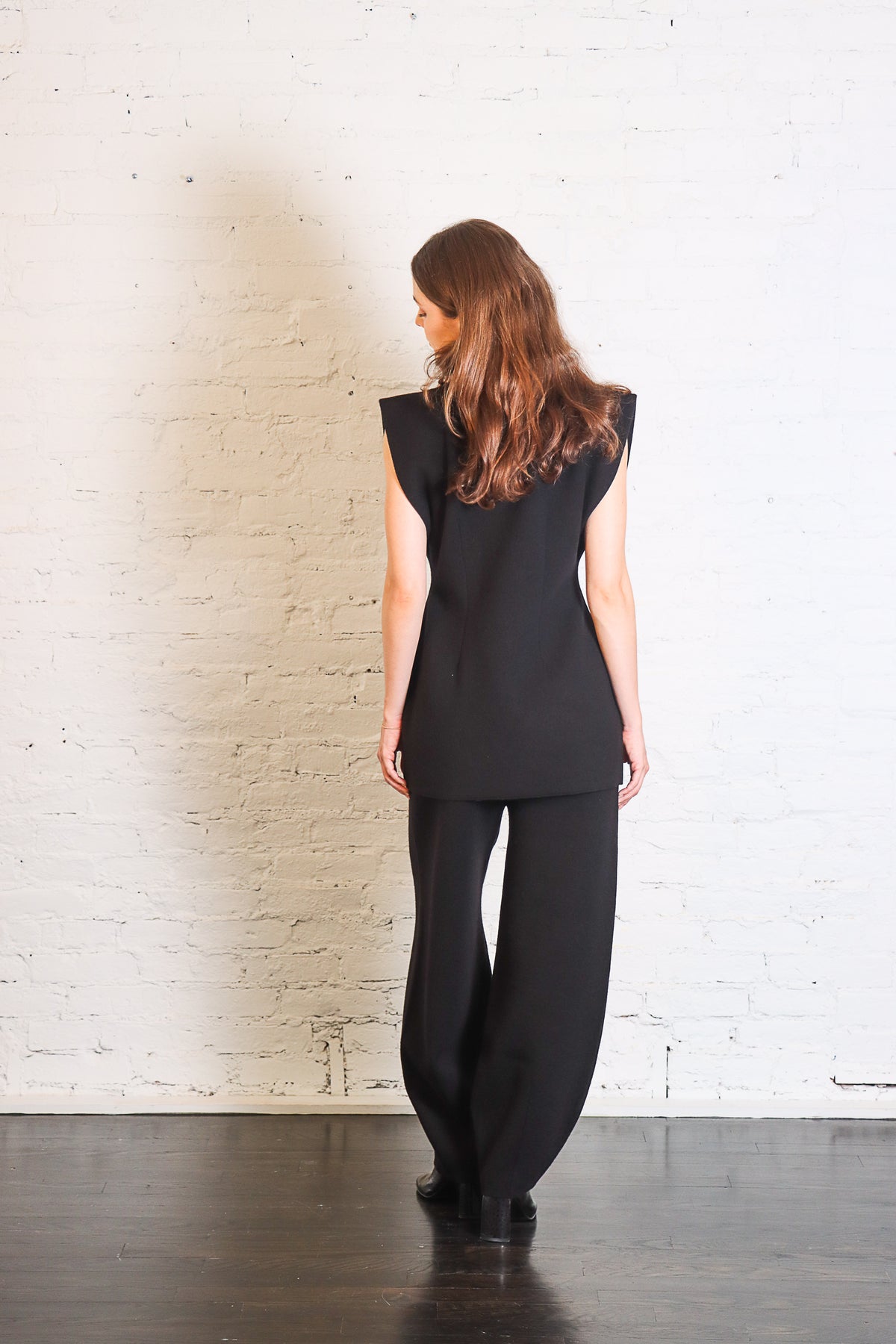 Double Knit Shoulder Bodice in Black by Lauren Manoogian