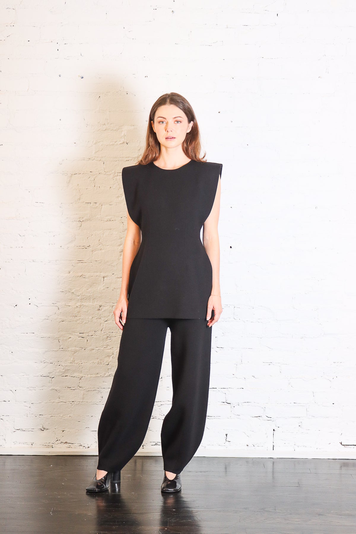 Double Knit Shoulder Bodice in Black by Lauren Manoogian
