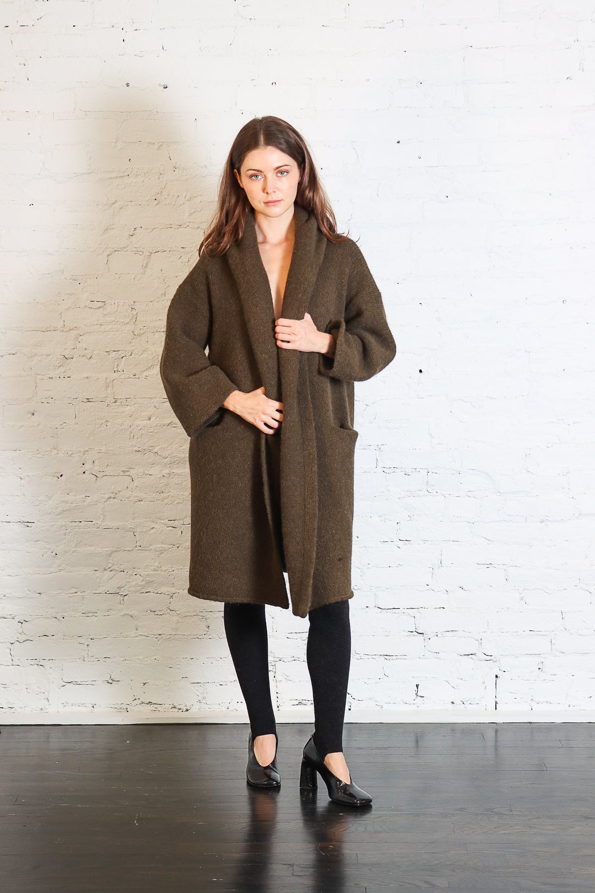 Capote Coat in Olive by Lauren Manoogian