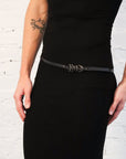 Ajuoga Belt in Black/Silver by Johnny Farah