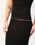 Ajuoga Belt in Black/Silver by Johnny Farah
