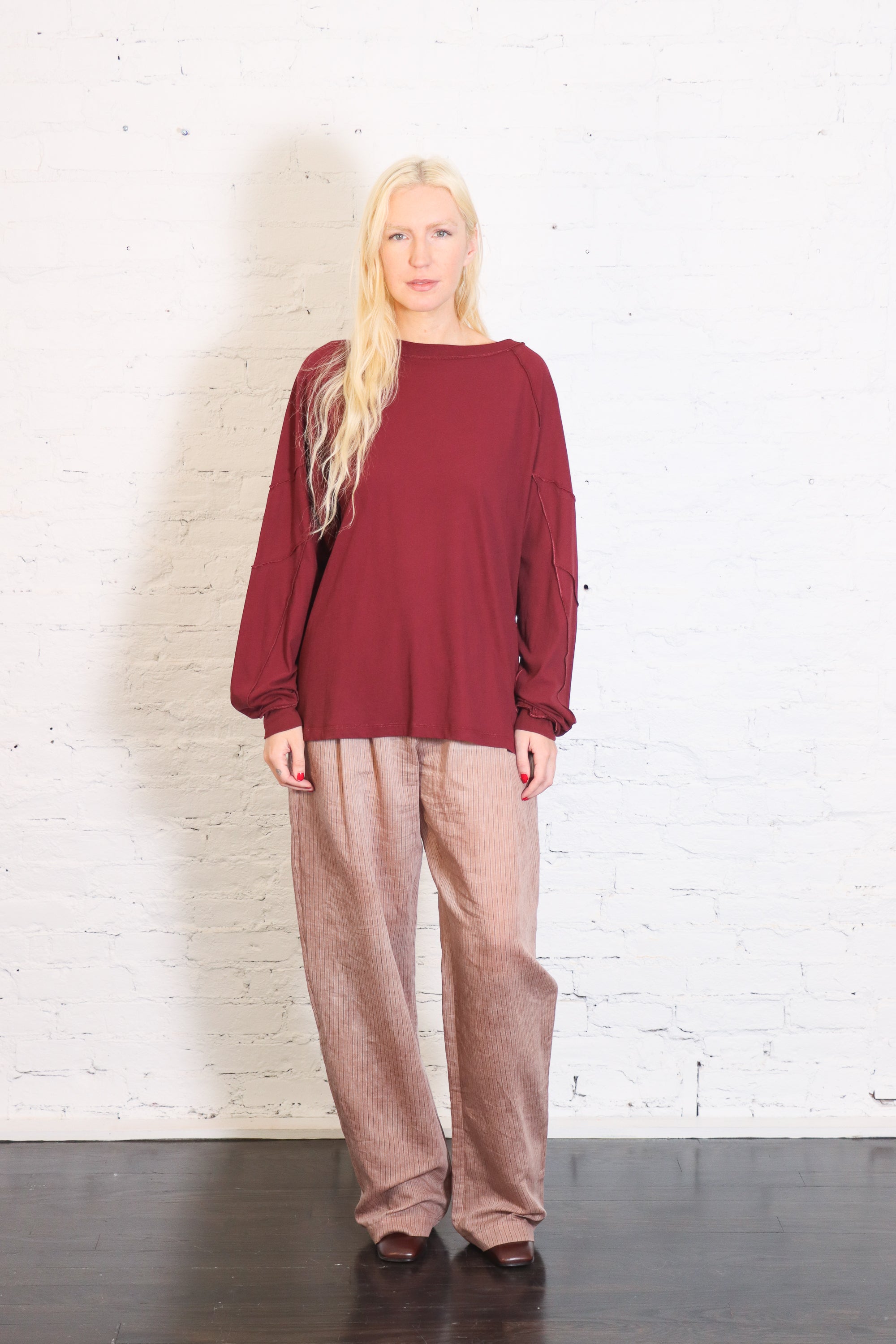 Inside Out L/S Raglan Top in Bordeaux by 6397-6397-Idlewild-Cincinnati