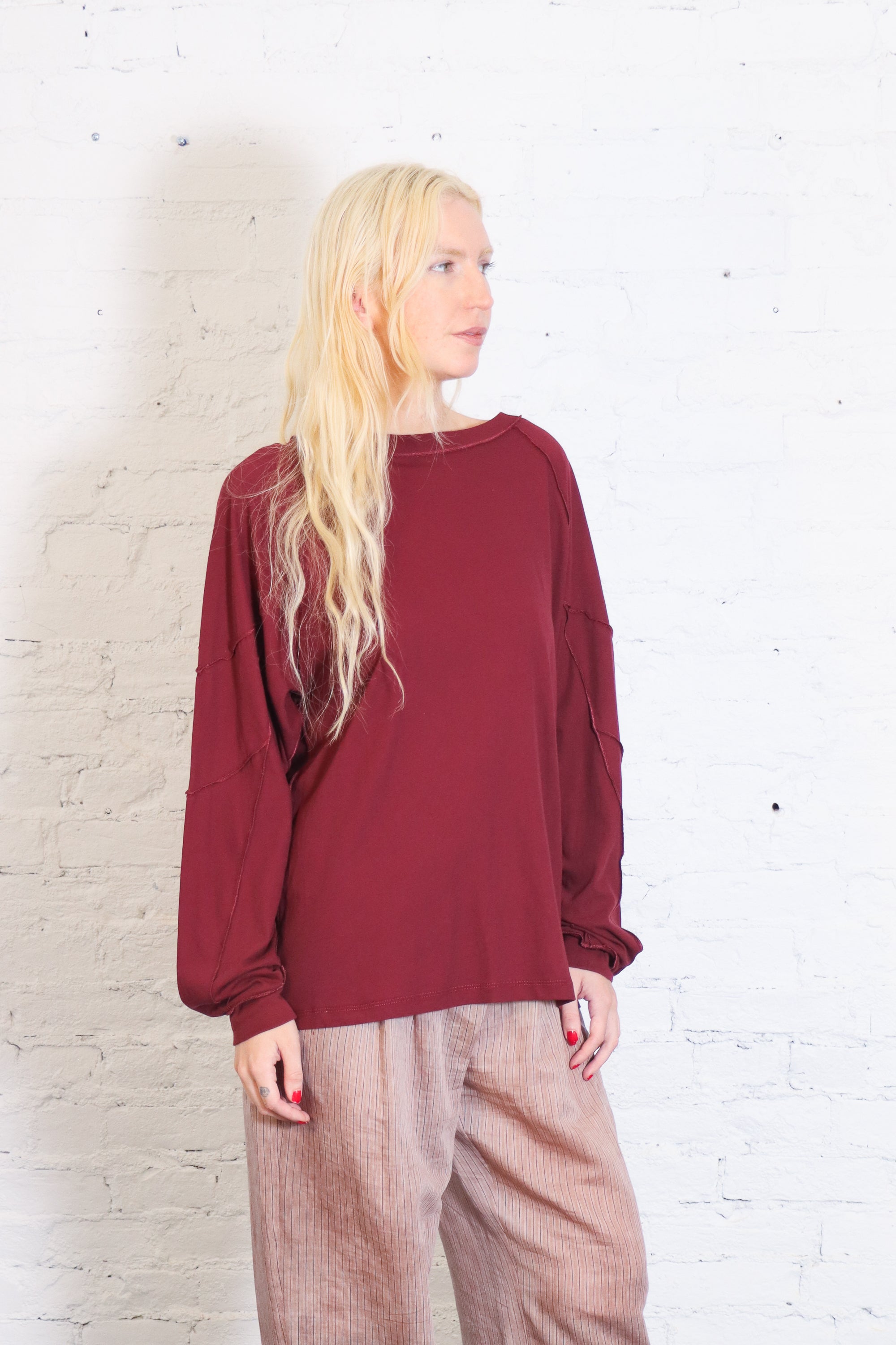 Inside Out L/S Raglan Top in Bordeaux by 6397-6397-Idlewild-Cincinnati