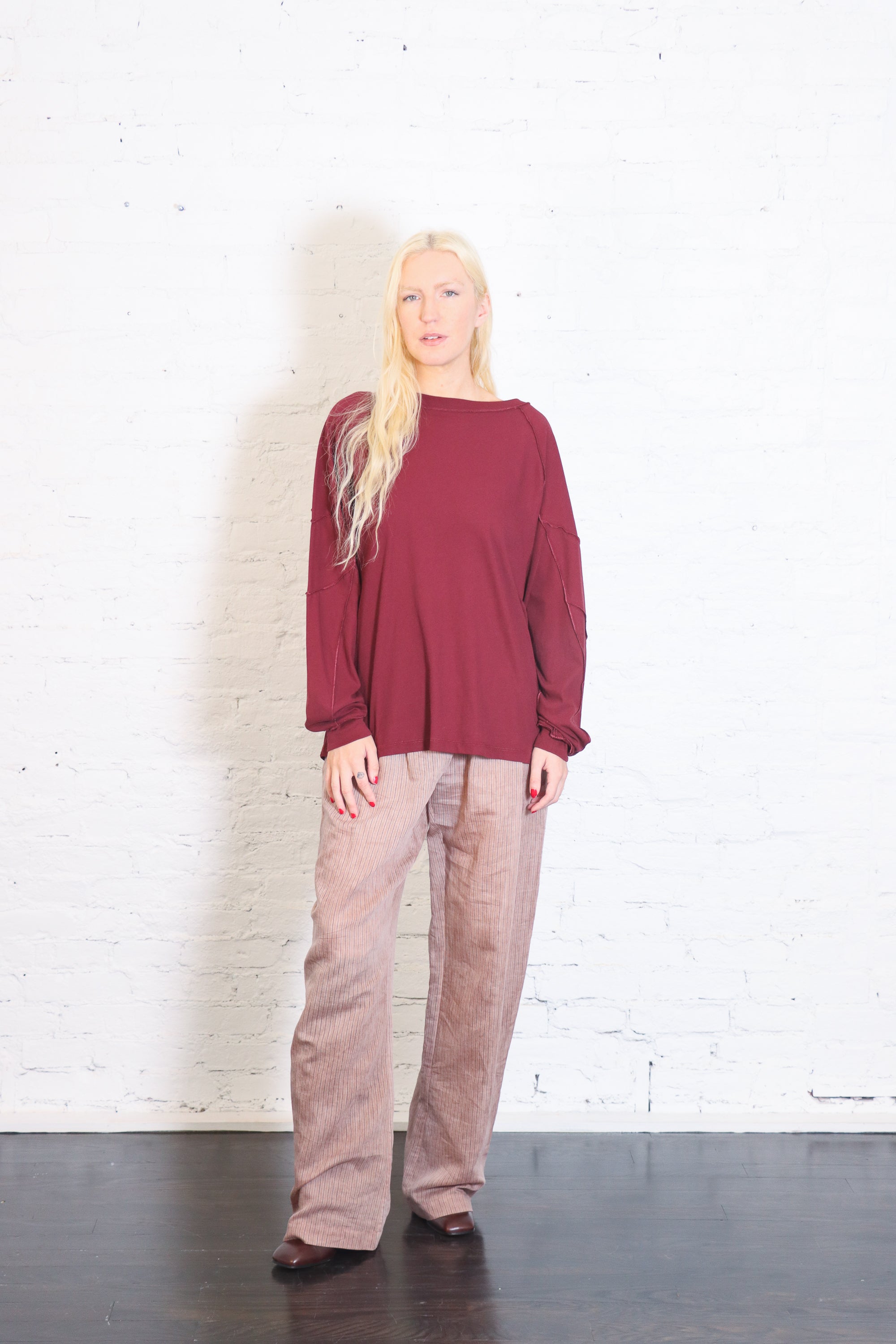 Inside Out L/S Raglan Top in Bordeaux by 6397-6397-Idlewild-Cincinnati