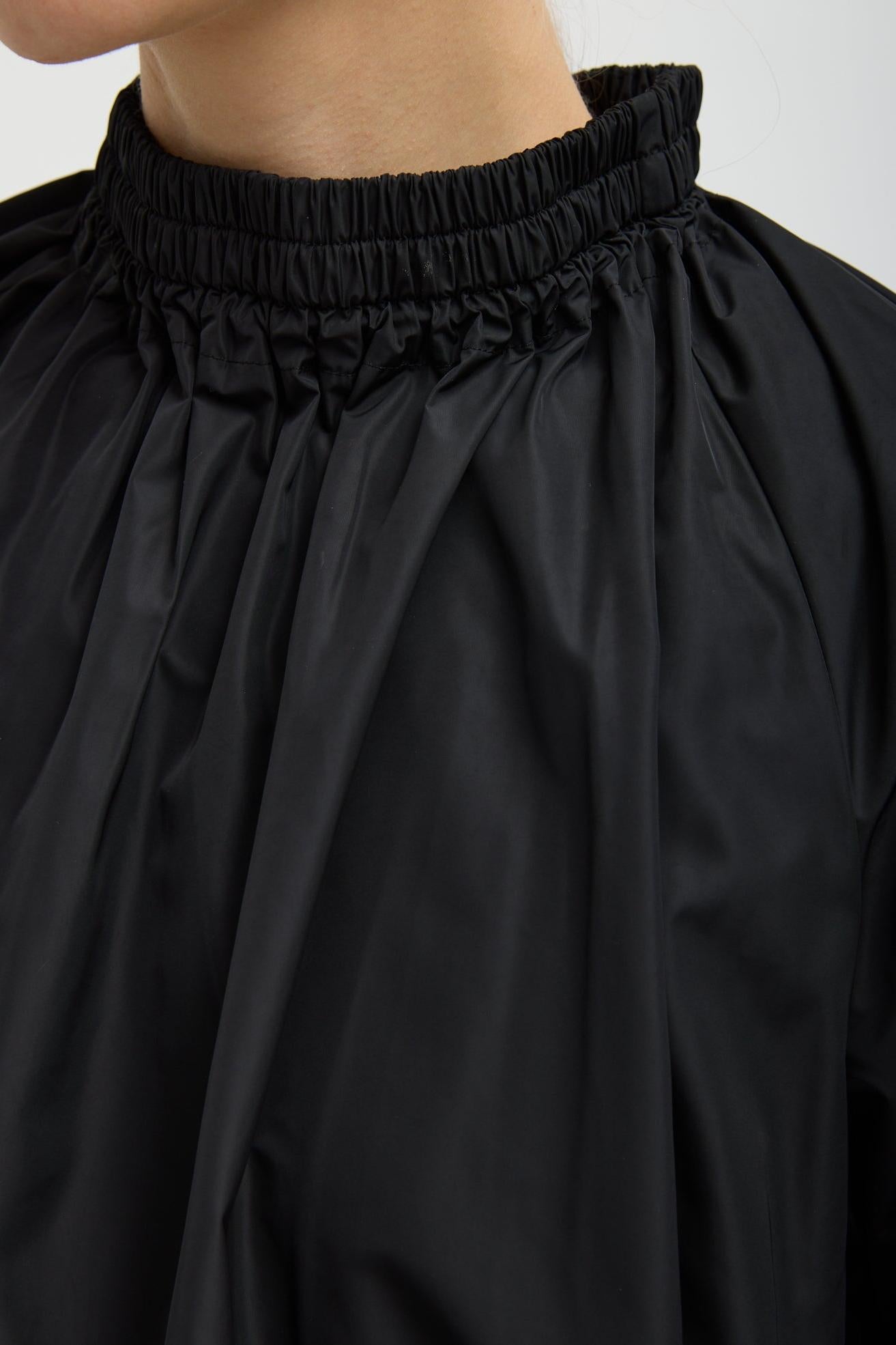 ITALIAN SPORTY NYLON SHIRRED ANORAK TOP