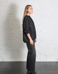 Italian Sports Nylon Shirred Anorak Top in Black by Tibi-Tibi-Idlewild