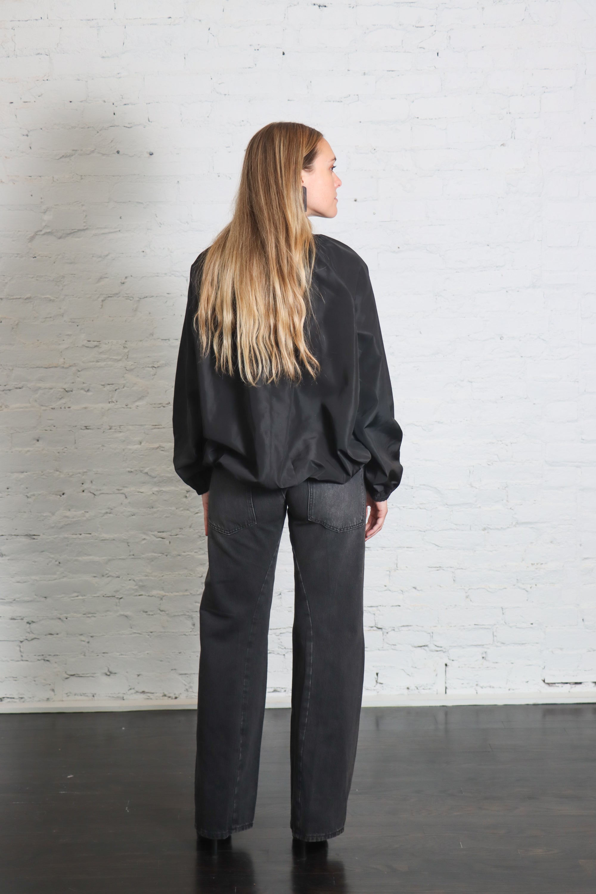 Italian Sports Nylon Shirred Anorak Top in Black by Tibi-Tibi-Idlewild